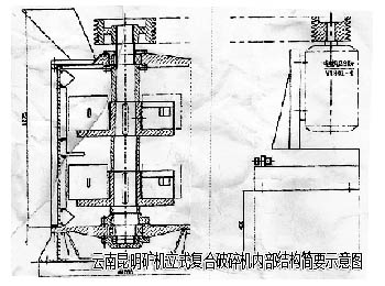 立式復合破碎機內部結構示意圖